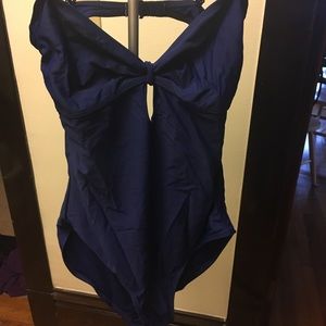 Blue one piece swimsuit